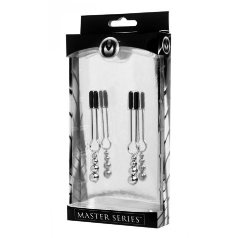 XR Brands Master Series ozdobny zestaw zaciskow z potrojnymi koralikami XR Brands Master Series ozdobny zestaw zaciskow z potrojnymi koralikami