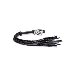 XR Brands Pleciony Chłostacz Czarny Skora PU 86 cm