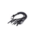 XR Brands Pleciony Chłostacz Czarny Skora PU 86 cm