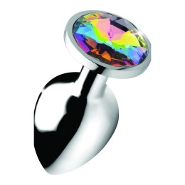XR Brands Rainbow Prism Gem korek aluminiowy z tęczowym kryształem L