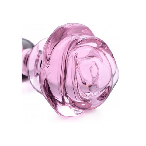 XR Brands Rose Plug szklany korek dekoracyjny borokrzemianowy mały XR Brands Rose Plug szklany korek dekoracyjny borokrzemianowy mały