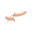 XR Brands Strap-On Podwojny Model Wibrujący Silikonowy z Uprzężą