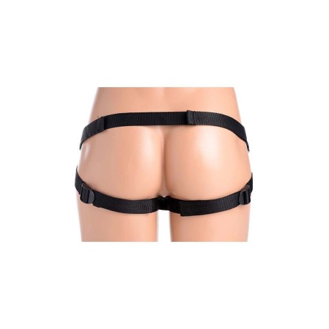 XR Brands Strap-On z dwoma nasadkami i funkcją wibracji, fioletowy XR Brands Strap-On z dwoma nasadkami i funkcją wibracji, fioletowy