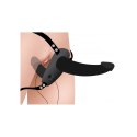 XR Brands Vibrating Double System Harness silikonowy, 10 trybow, czarny