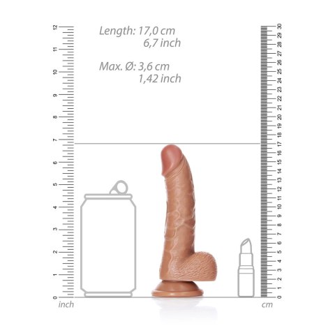 RealRock Zakrzywiony model z przyssawką 15,5 cm, anatomiczne detale RealRock Zakrzywiony model z przyssawką 15,5 cm, anatomiczne detale