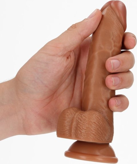RealRock Zakrzywiony model z przyssawką 15,5 cm, anatomiczne detale RealRock Zakrzywiony model z przyssawką 15,5 cm, anatomiczne detale