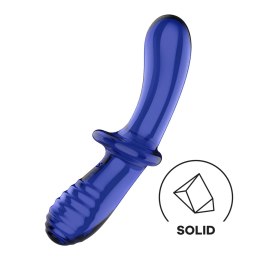 Satisfyer Crystal Glass podwojna anatomiczna forma, szkło, niebieski