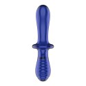 Satisfyer Crystal Glass podwojna anatomiczna forma, szkło, niebieski