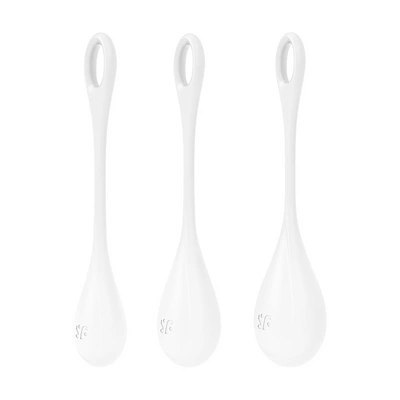 Satisfyer Yoni Power 1 - silikonowe kulki treningowe, biało-czerwone Satisfyer Yoni Power 1 - silikonowe kulki treningowe, biało-czerwone
