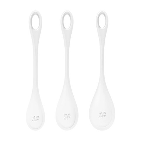 Satisfyer Yoni Power 1 - silikonowe kulki treningowe, biało-czerwone Satisfyer Yoni Power 1 - silikonowe kulki treningowe, biało-czerwone