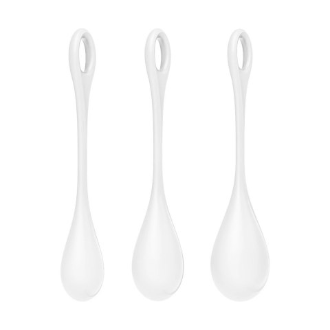 Satisfyer Yoni Power 1 - silikonowe kulki treningowe, biało-czerwone Satisfyer Yoni Power 1 - silikonowe kulki treningowe, biało-czerwone