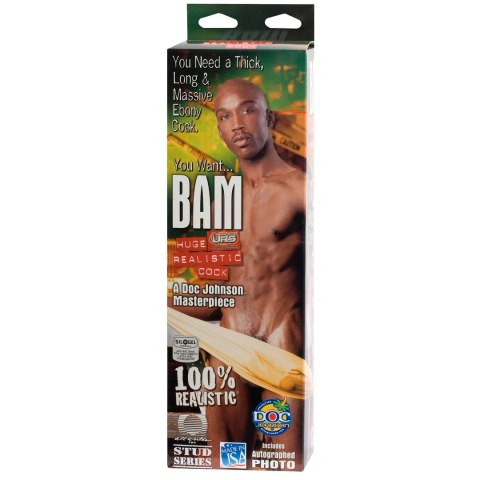 Doc Johnson Bam Model Realistyczny Czarny 34 cm Sil-A-Gel Doc Johnson Bam Model Realistyczny Czarny 34 cm Sil-A-Gel