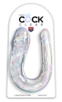 King Cock Clear Double Trouble Large - Transparentny model podwojny 44 cm