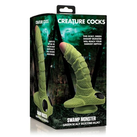 XR Brands Creature Cocks Silikonowy Model Fantazyjny Zielony z Oczami XR Brands Creature Cocks Silikonowy Model Fantazyjny Zielony z Oczami