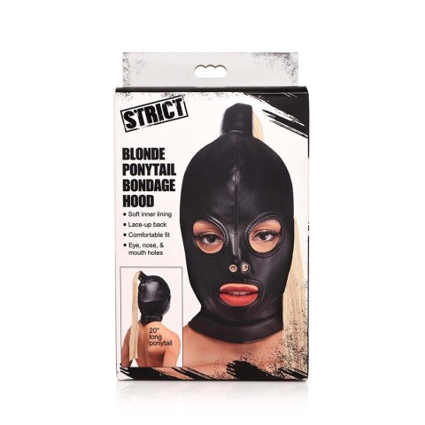 XR Brands Maska skorzana z blond kucykiem, otwarte oczy i usta XR Brands Maska skorzana z blond kucykiem, otwarte oczy i usta