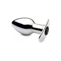 XR Brands Power Plug Large - Metalowy korek z pilotem, akumulatorowy