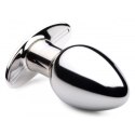 XR Brands Power Plug Large - Metalowy korek z pilotem, akumulatorowy
