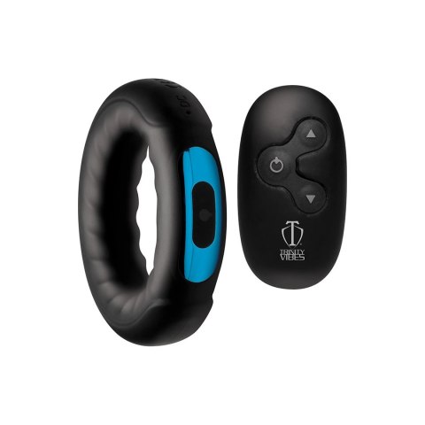 XR Brands Silicone Ring z pilotem - wibrujący pierścień, czarny XR Brands Silicone Ring z pilotem - wibrujący pierścień, czarny