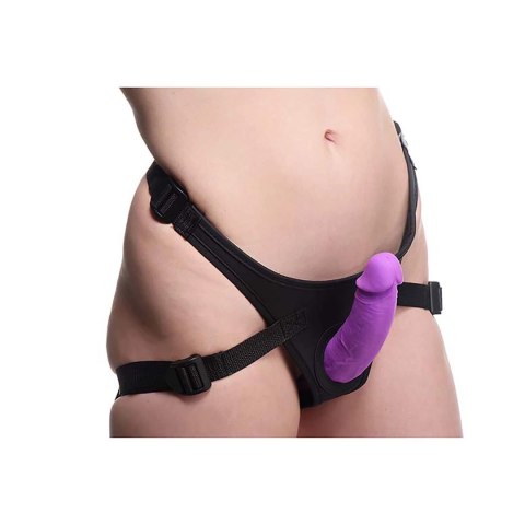 XR Brands Strap-On silikonowy dwustronny z uprzężą, model anatomiczny XR Brands Strap-On silikonowy dwustronny z uprzężą, model anatomiczny