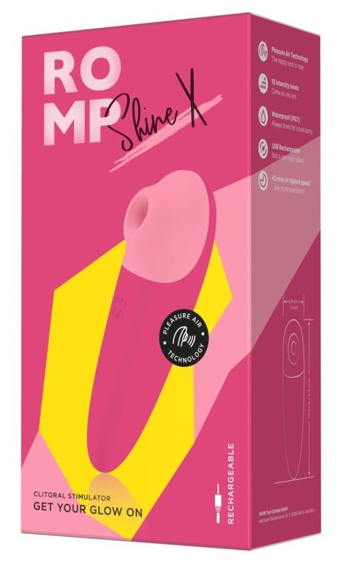 ROMP Shine X - Wibrator powietrzny z technologią Pleasure Air, 14,2 cm