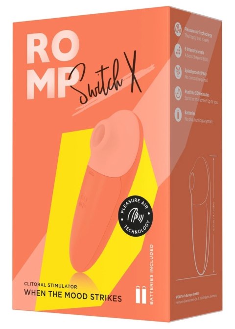ROMP Switch X - Wibrujący Aparat Powietrzny, 6 trybow, silikonowy, fioletowy