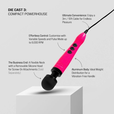 Doxy Die Cast 3 Rożowy - Masażer sieciowy z dużą głowicą 28cm Doxy Die Cast 3 Rożowy - Masażer sieciowy z dużą głowicą 28cm