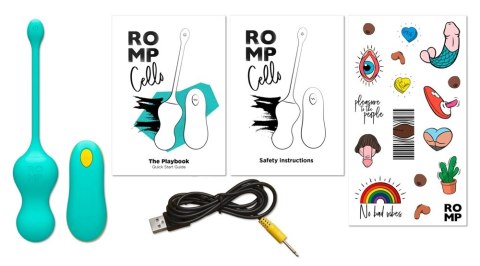ROMP Cello Bezprzewodowe Kulki Wibrujące z Pilotem, 10 Trybow, Fioletowe ROMP Cello Bezprzewodowe Kulki Wibrujące z Pilotem, 10 Trybow, Fioletowe