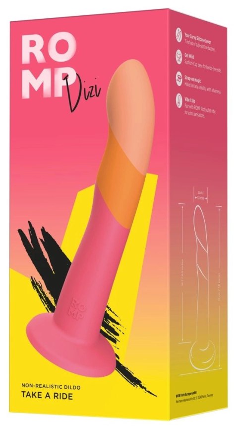 ROMP Dizi Dwukolorowy model falisty silikonowy z przyssawką 18 cm ROMP Dizi Dwukolorowy model falisty silikonowy z przyssawką 18 cm