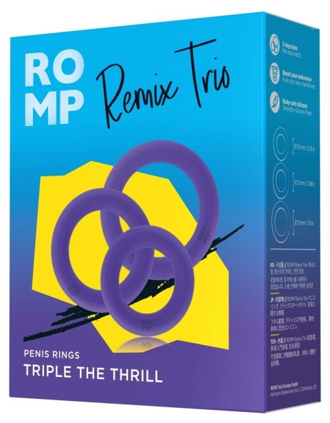 ROMP Remix Trio - Zestaw 3 Silikonowych Pierścieni Anatomicznych, Czarny