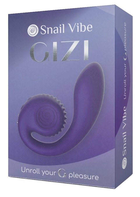 Snail Vibe Gizi Fioletowy - Zakrzywiony model duo, silikonowy, 19 cm Snail Vibe Gizi Fioletowy - Zakrzywiony model duo, silikonowy, 19 cm