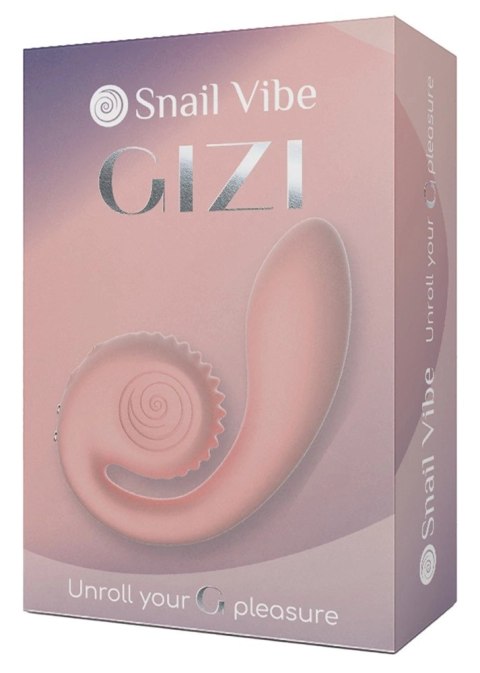Snail Vibe Gizi Peach - wibrator zakrzywiony z podwojną stymulacją, silikonowy Snail Vibe Gizi Peach - wibrator zakrzywiony z podwojną stymulacją, silikonowy