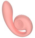 Snail Vibe Gizi Peach - wibrator zakrzywiony z podwojną stymulacją, silikonowy