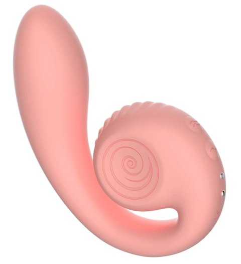Snail Vibe Gizi Peach - wibrator zakrzywiony z podwojną stymulacją, silikonowy Snail Vibe Gizi Peach - wibrator zakrzywiony z podwojną stymulacją, silikonowy