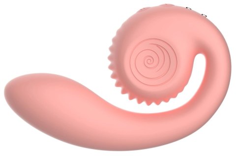 Snail Vibe Gizi Peach - wibrator zakrzywiony z podwojną stymulacją, silikonowy Snail Vibe Gizi Peach - wibrator zakrzywiony z podwojną stymulacją, silikonowy