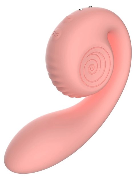 Snail Vibe Gizi Peach - wibrator zakrzywiony z podwojną stymulacją, silikonowy Snail Vibe Gizi Peach - wibrator zakrzywiony z podwojną stymulacją, silikonowy