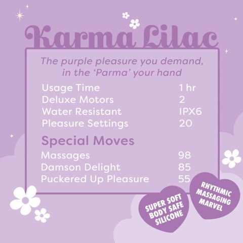 Unihorn Karma Lilac - urządzenie intymne z podwojnym silnikiem, silikon Unihorn Karma Lilac - urządzenie intymne z podwojnym silnikiem, silikon