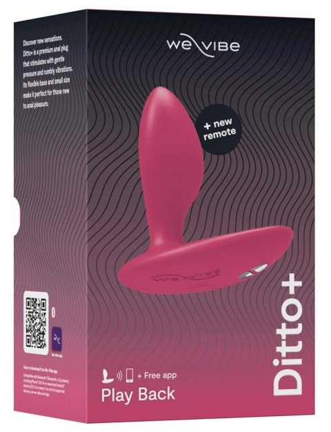 We-Vibe Ditto+ Cosmic Pink zaawansowany korek analny z pilotem We-Vibe Ditto+ Cosmic Pink zaawansowany korek analny z pilotem