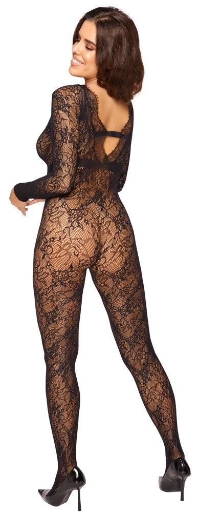 Cottelli Collection Fantasy kombinezon koronkowy bez krocza S-L czarny Cottelli Collection Fantasy kombinezon koronkowy bez krocza S-L czarny