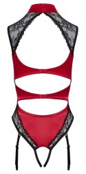 Cottelli LINGERIE Body Czerwone z Koronką L Regulowane Podwiązki
