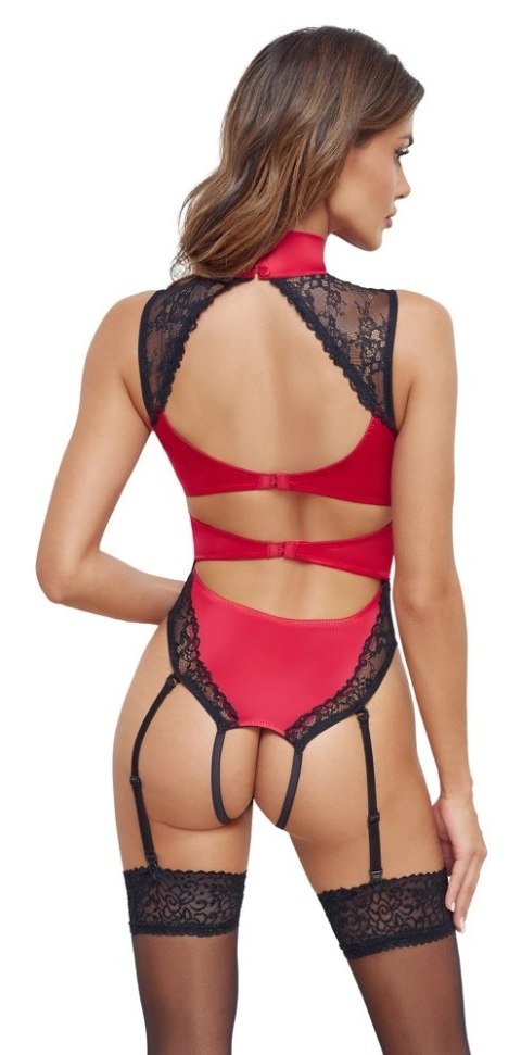 Cottelli Lingerie Body XL Czerwone z Koronką, Regulowane Podwiązki Cottelli Lingerie Body XL Czerwone z Koronką, Regulowane Podwiązki