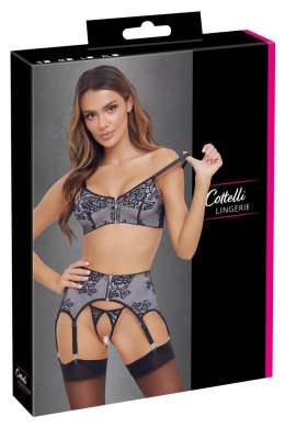 Cottelli Lingerie Komplet 3-częściowy z koronką i zamkiem, rozmiar S