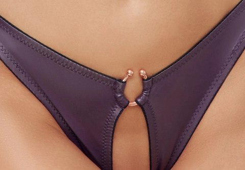 Cottelli Lingerie Zestaw Biustonosz i Otwarte Majtki Fiolet L Wet Look Cottelli Lingerie Zestaw Biustonosz i Otwarte Majtki Fiolet L Wet Look