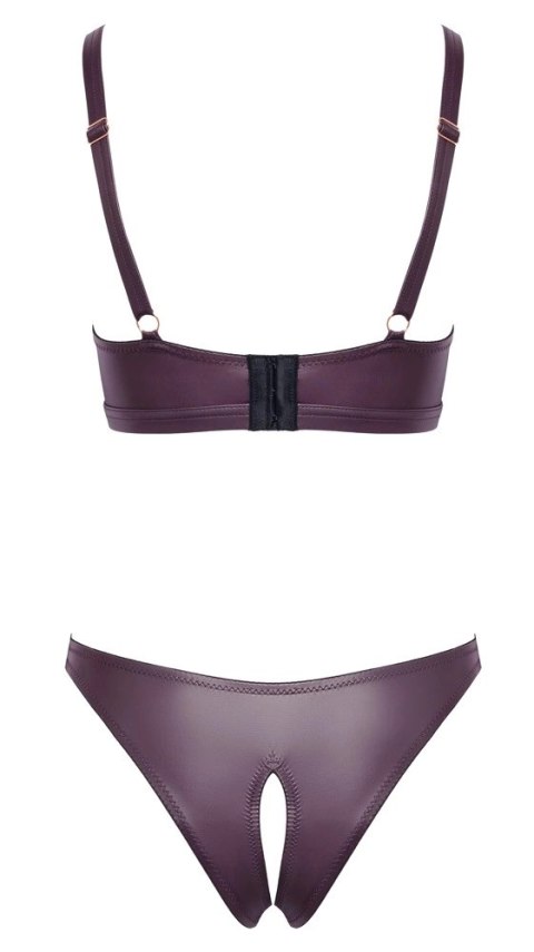 Cottelli Lingerie Zestaw Biustonosz i Otwarte Majtki Fiolet L Wet Look Cottelli Lingerie Zestaw Biustonosz i Otwarte Majtki Fiolet L Wet Look