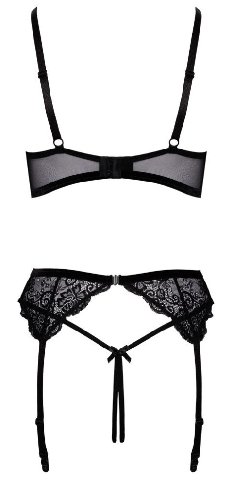 Cottelli Lingerie komplet 3-częściowy koronka czarny 80B/M Cottelli Lingerie komplet 3-częściowy koronka czarny 80B/M