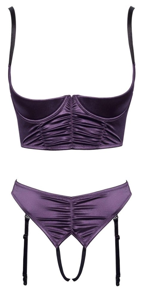 Cottelli Lingerie komplet z paskami do pończoch fioletowy 80C/M Cottelli Lingerie komplet z paskami do pończoch fioletowy 80C/M