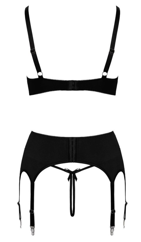 Cottelli Lingerie zestaw 3-częściowy z koronką, czarno-biały, M Cottelli Lingerie zestaw 3-częściowy z koronką, czarno-biały, M