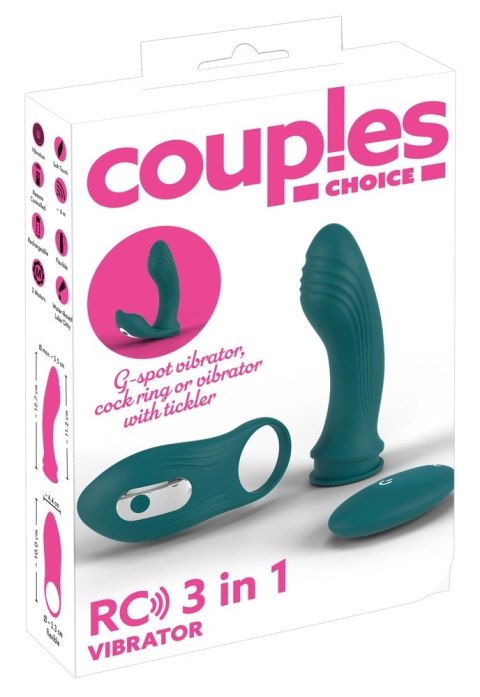 Couples Choice Zestaw 3w1 z wibratorem G i pierścieniem, pilot RC Couples Choice Zestaw 3w1 z wibratorem G i pierścieniem, pilot RC