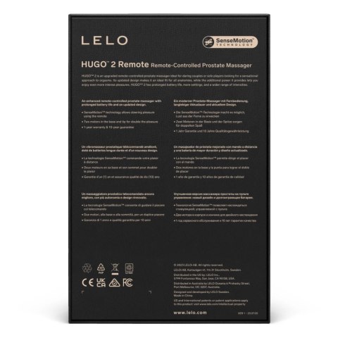 LELO Hugo 2 Remote czarny - zdalnie sterowany masażer z podwojnym silnikiem LELO Hugo 2 Remote czarny - zdalnie sterowany masażer z podwojnym silnikiem