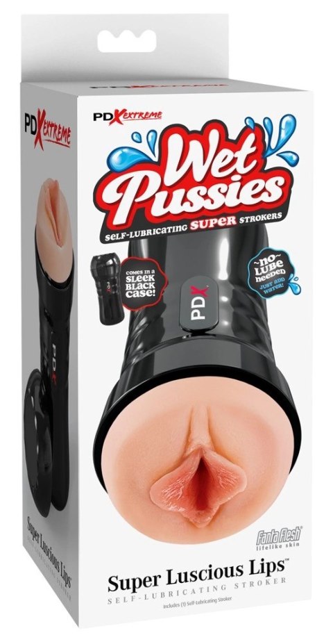 PDX Extreme Wet Pussies Super Luscious Lips czarna maszyna intymna 21,6 cm PDX Extreme Wet Pussies Super Luscious Lips czarna maszyna intymna 21,6 cm
