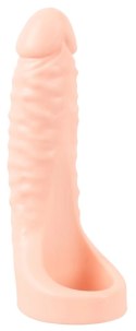 Realistixxx Double Fucker - Nakładka intymna z wibracjami 18 cm, naturalny kolor